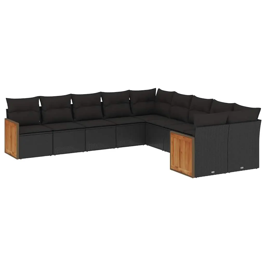 Garden Sofa Set 10 Piece Outdoor Furniture Patio Seating Black Rattan Modular