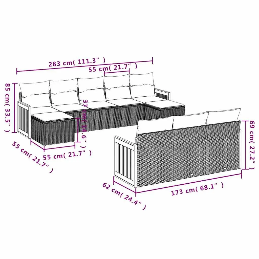 10 Piece Sofa Set