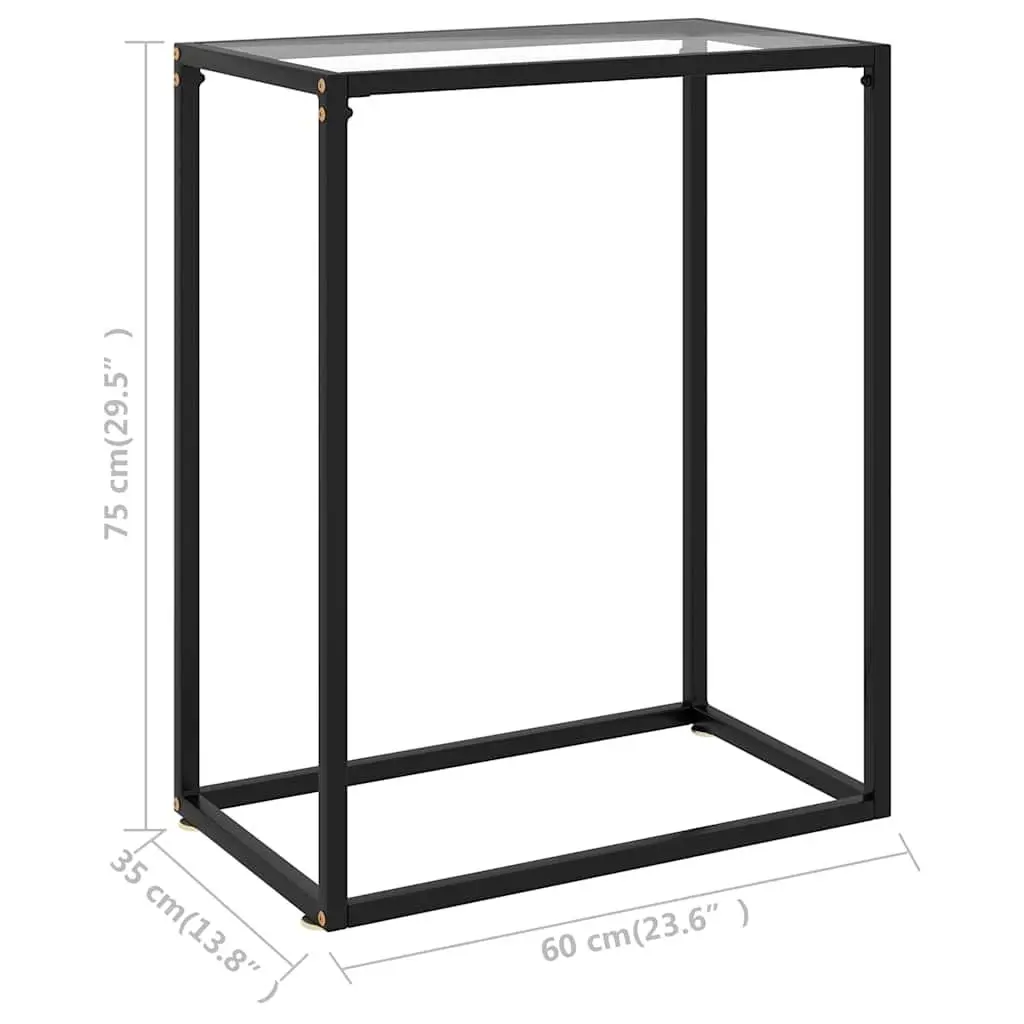 Console Table Tempered Glass Transparent Modern 60 x 35 x 75 cm