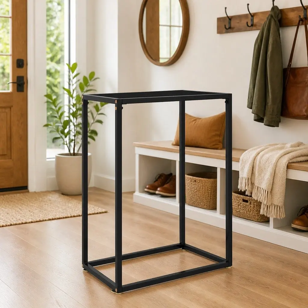 Console Table Black Tempered Glass Modern 60W x 35D x 75H cm