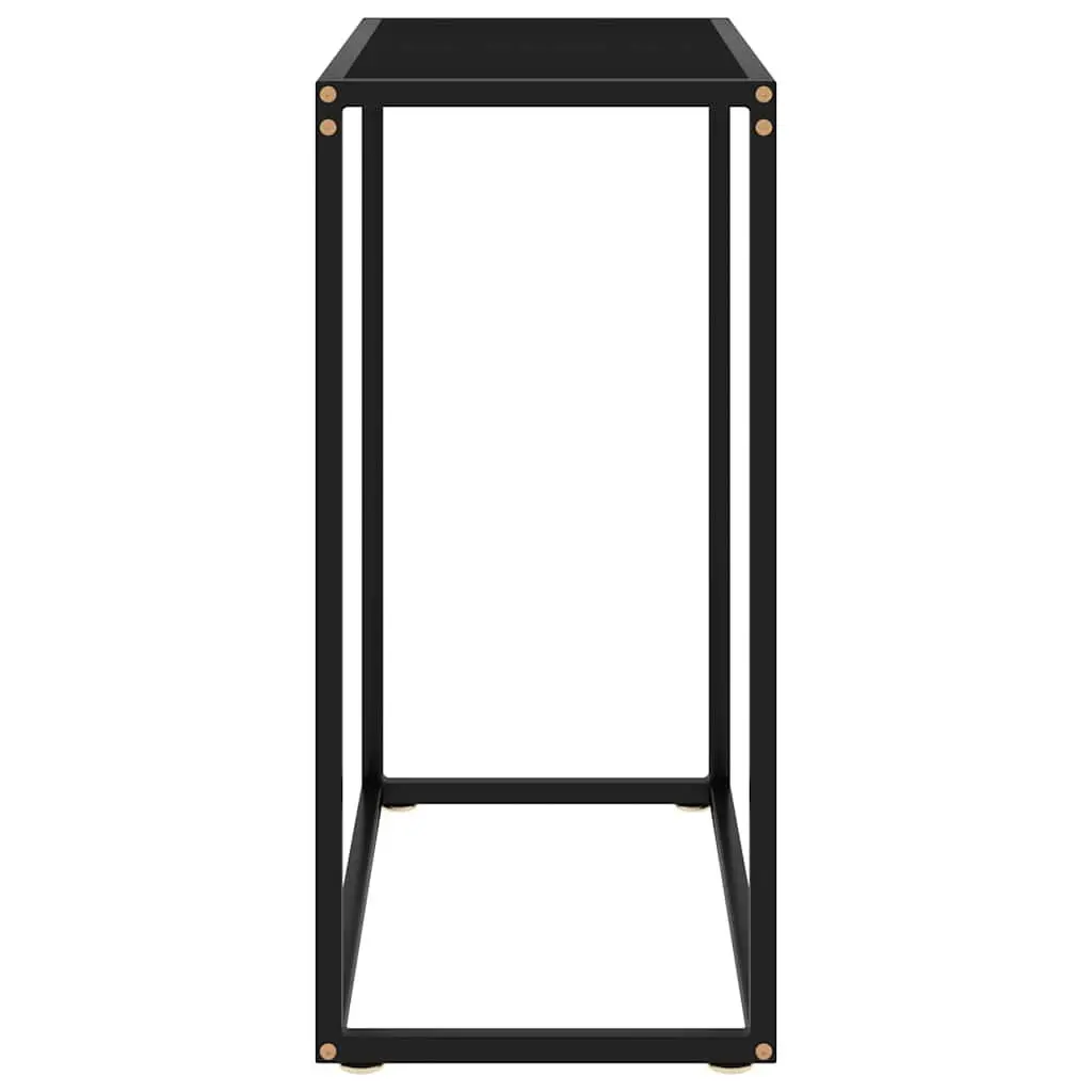 Console Table Black Tempered Glass Modern 60W x 35D x 75H cm