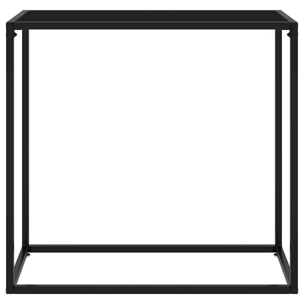 Console Table Modern Black Tempered Glass Steel Frame 80x35x75cm