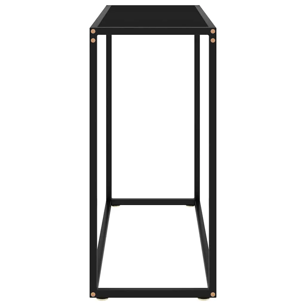 Console Table Modern Black Tempered Glass Steel Frame 80x35x75cm