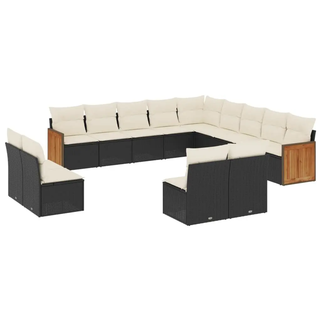 Garden Sofa Set 13 Piece Outdoor Furniture Patio Black Modular Sectional with