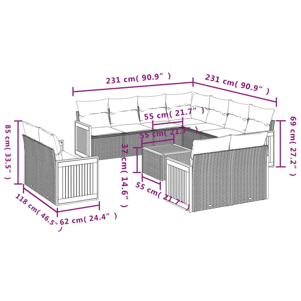 12 Piece Garden Sofa Set