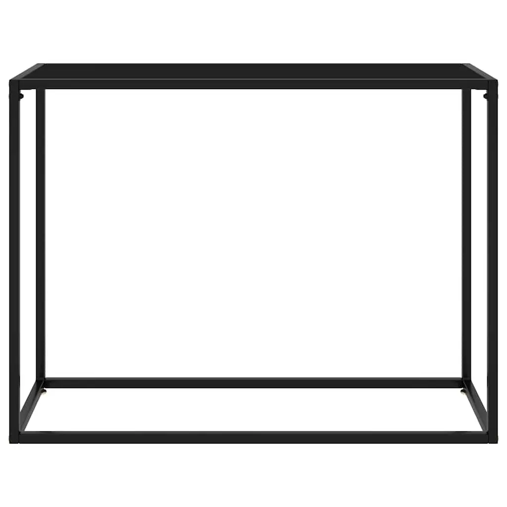Console Table Black Modern Tempered Glass Steel 100cm Width 35cm Depth 75cm Height