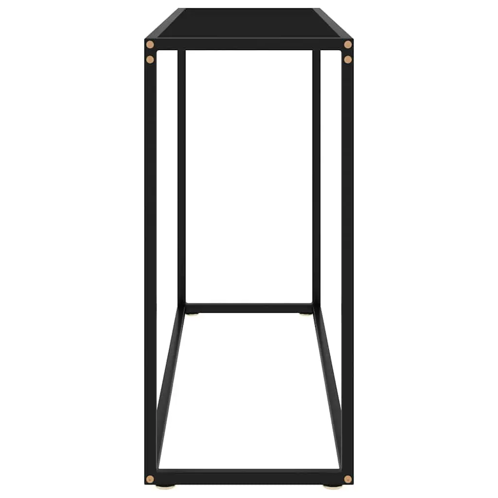 Console Table Black Modern Tempered Glass Steel 100cm Width 35cm Depth 75cm Height
