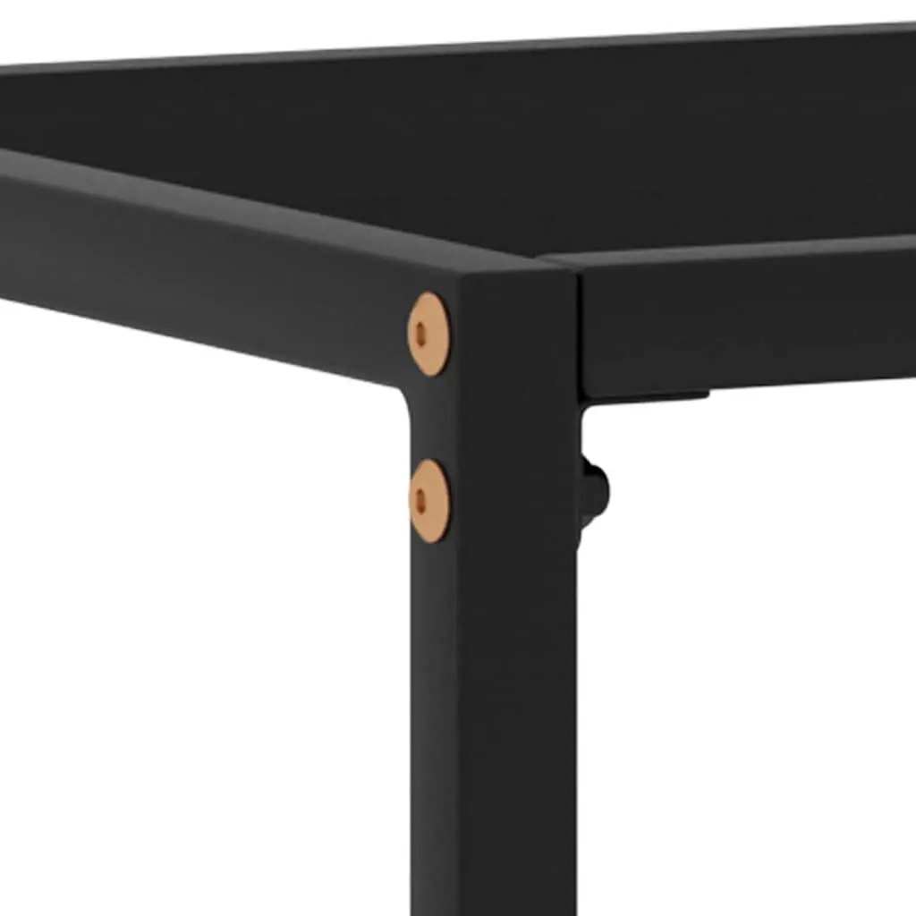 Console Table Black Modern Tempered Glass Steel 100cm Width 35cm Depth 75cm Height