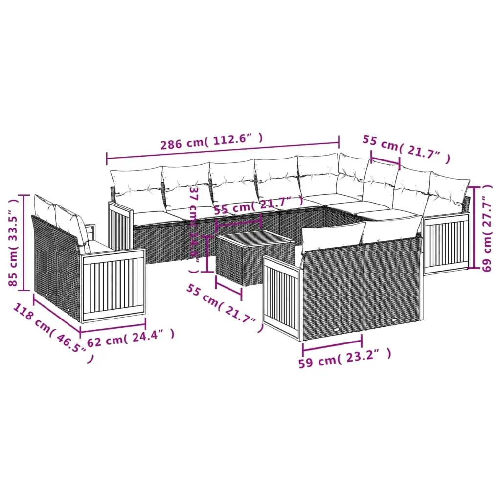 13 Piece Garden Sofa Set