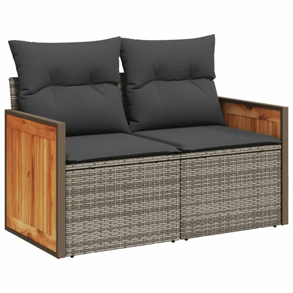 Garden Sofa Set 9 Piece Outdoor Furniture Patio Seating Grey with Cushions
