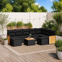 Friendly 10-Piece Black Sofa Set for Your Outdoor Space