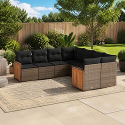Your New Favorite 8 Piece Garden Sofa Set in Grey
