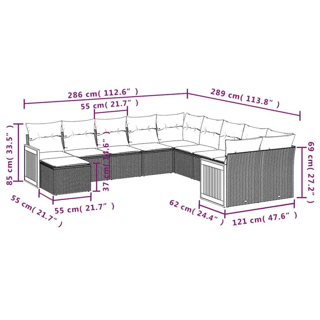 11-Piece Modular Sofa Set