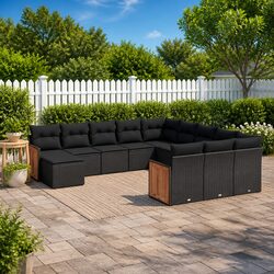 Your New Favorite 12-Piece Garden Sofa Set in Black