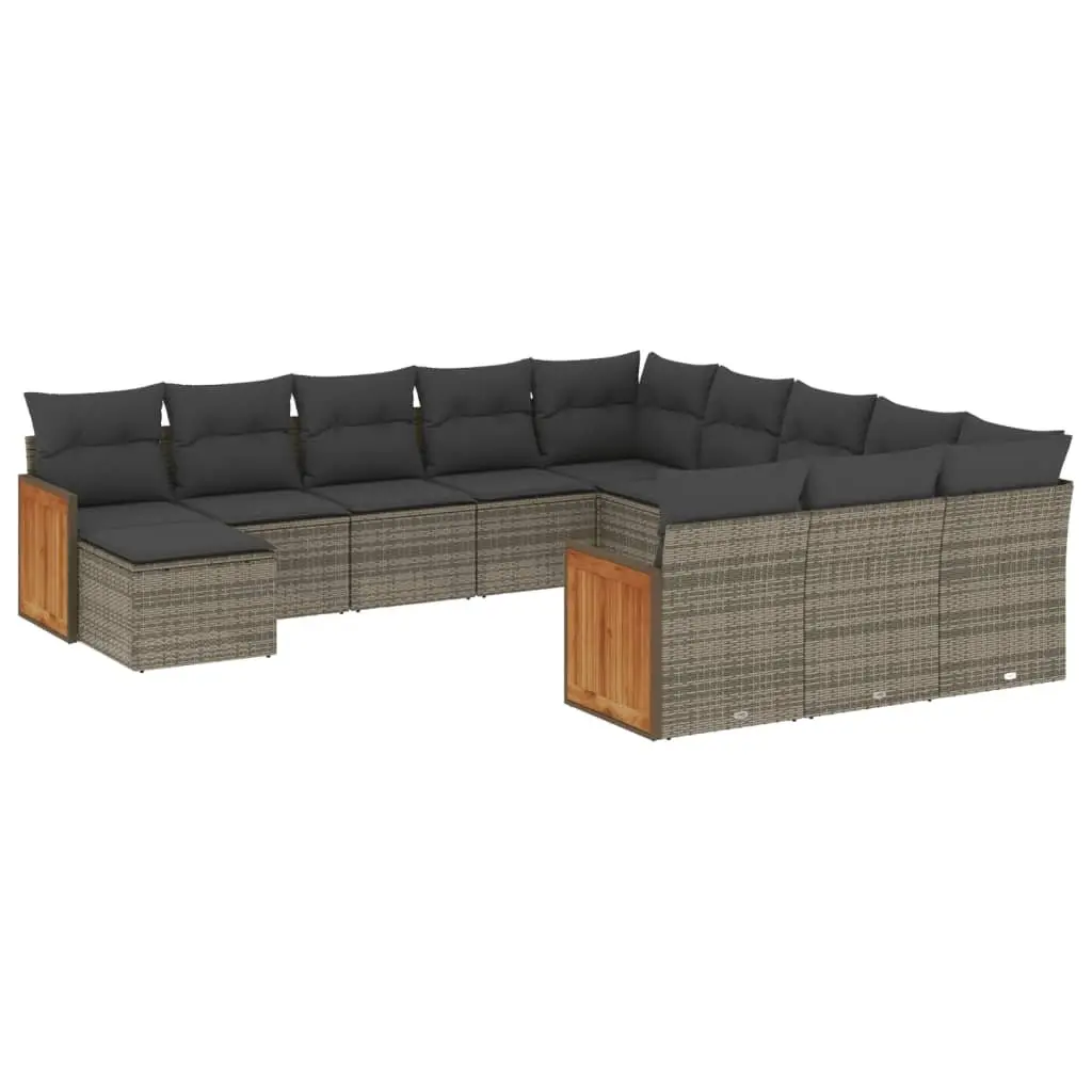 Garden Sofa Set 12 Piece Outdoor Furniture Grey Patio Lounge Cushions Modular