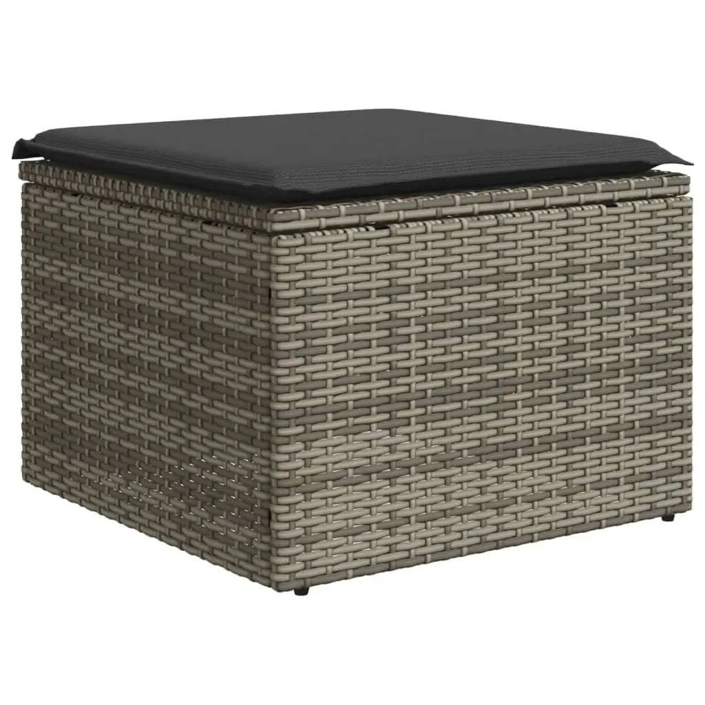 13 Piece Modular Outdoor Sofa Set Grey Poly Rattan with Cushions for Patio Garden Furniture