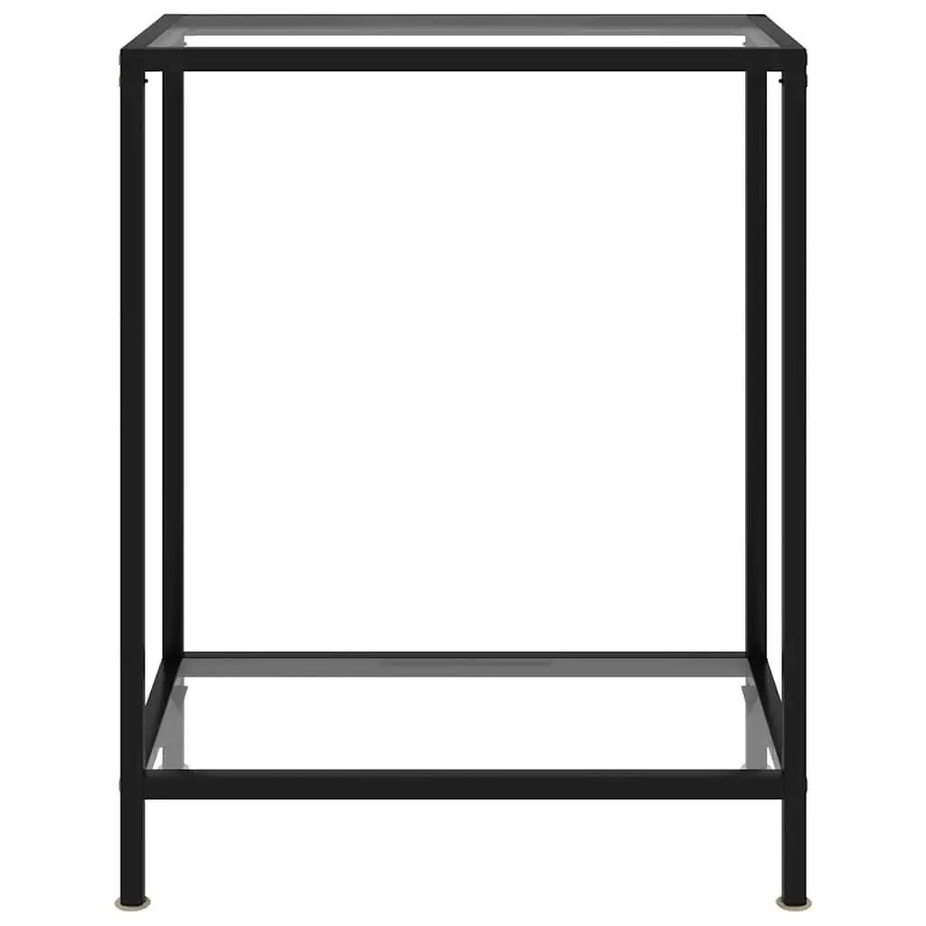 Tempered Glass Console Table with Shelf Storage 60cm x 35cm x 75cm