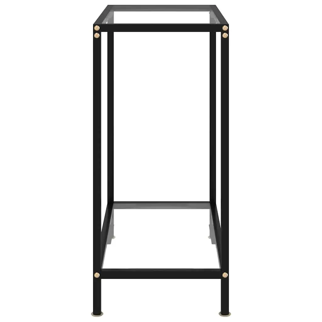 Tempered Glass Console Table with Shelf Storage 60cm x 35cm x 75cm