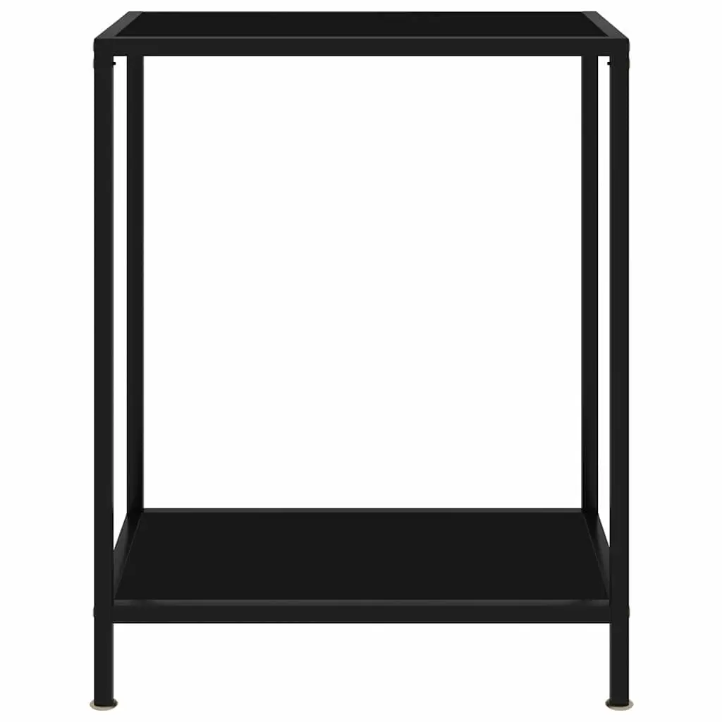 Console Table Black Tempered Glass Steel Frame 60 x 35 x 75 cm