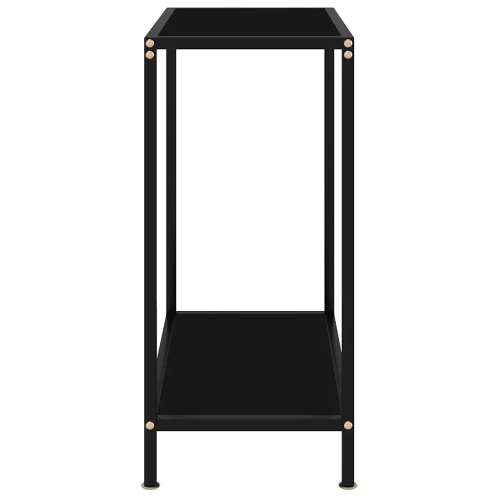 Console Table Black Tempered Glass Steel Frame 60 x 35 x 75 cm
