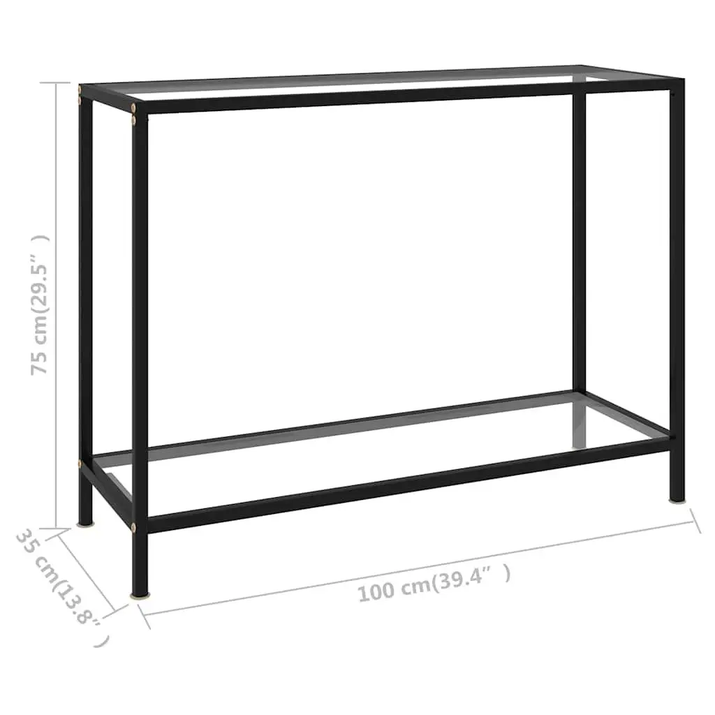 Console Table Tempered Glass End Table Accent Living Room Furniture Storage