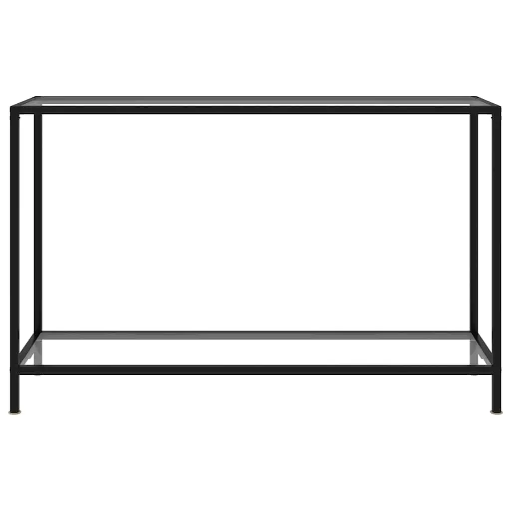 Console Table Tempered Glass Top Powder-coated Steel Frame 120 cm