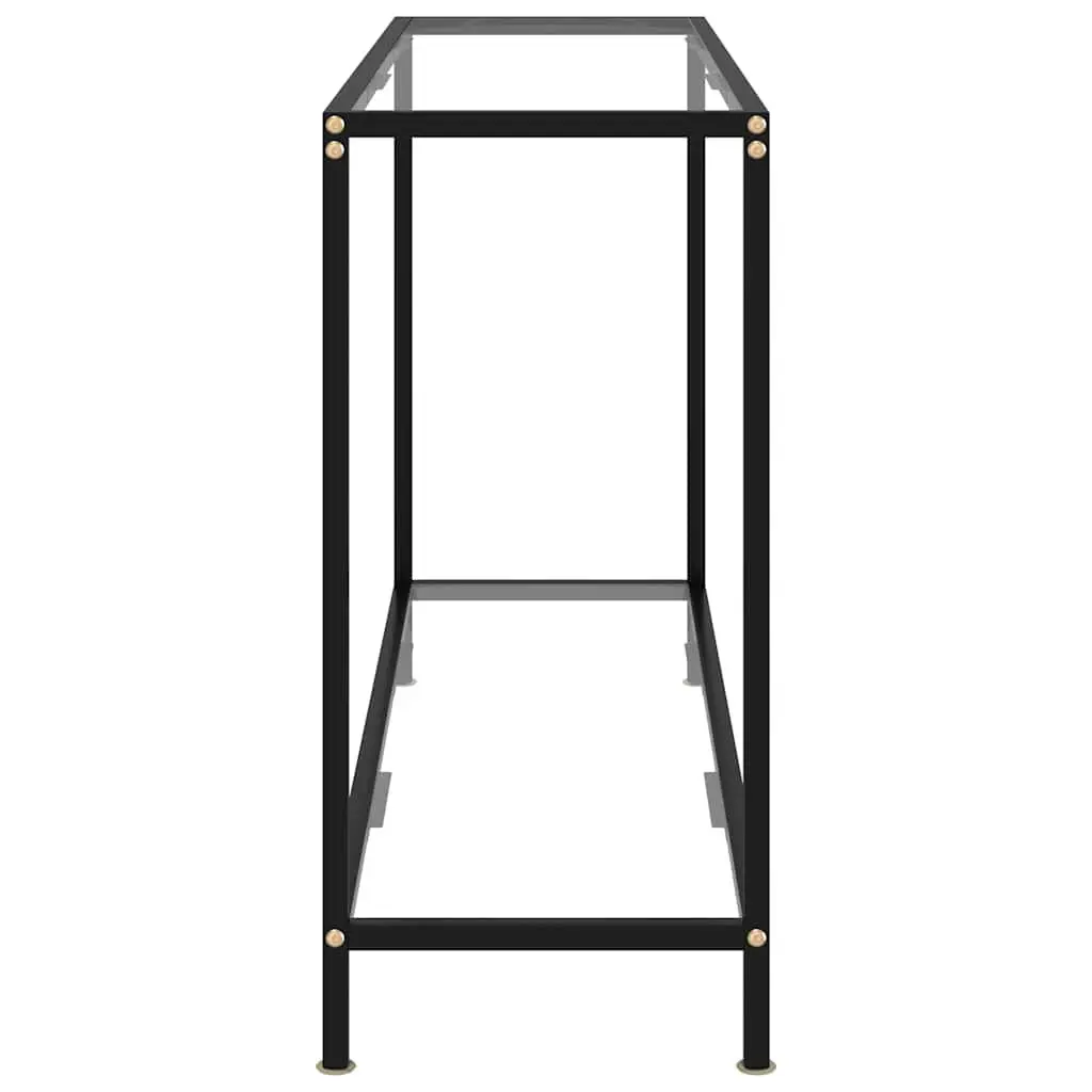 Console Table Tempered Glass Top Powder-coated Steel Frame 120 cm