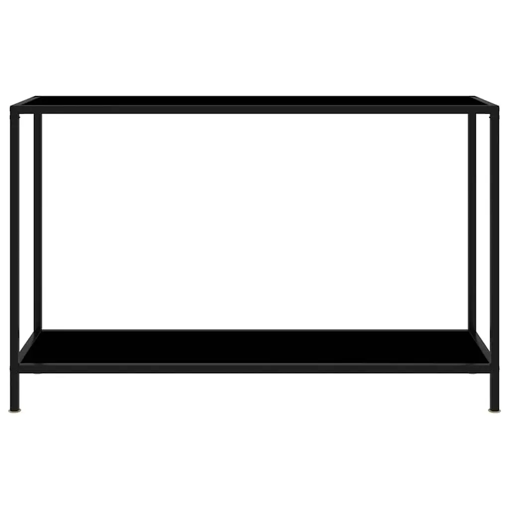 Black Console Table Tempered Glass Surface Steel Frame 120x35x75cm