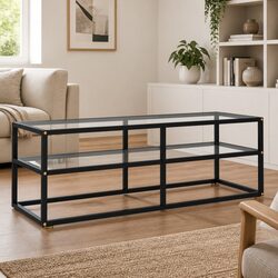Your Ideal Black TV Cabinet with Glass Storage