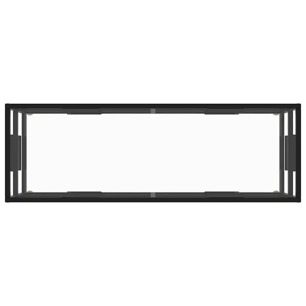 TV Cabinet Black Tempered Glass Shelving 120 x 40 x 40 cm