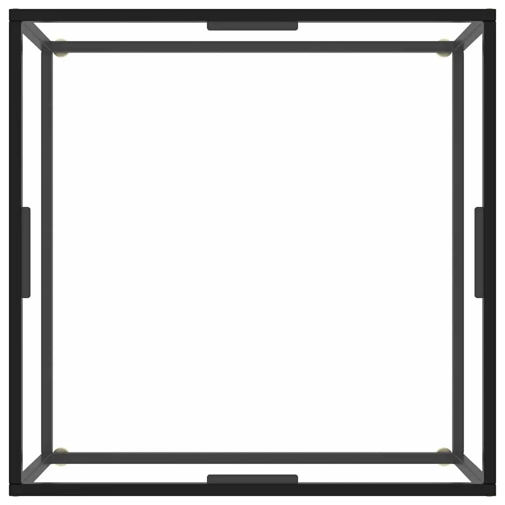 Coffee Table Black Tempered Glass Top Steel Frame 80 x 80 x 35 cm