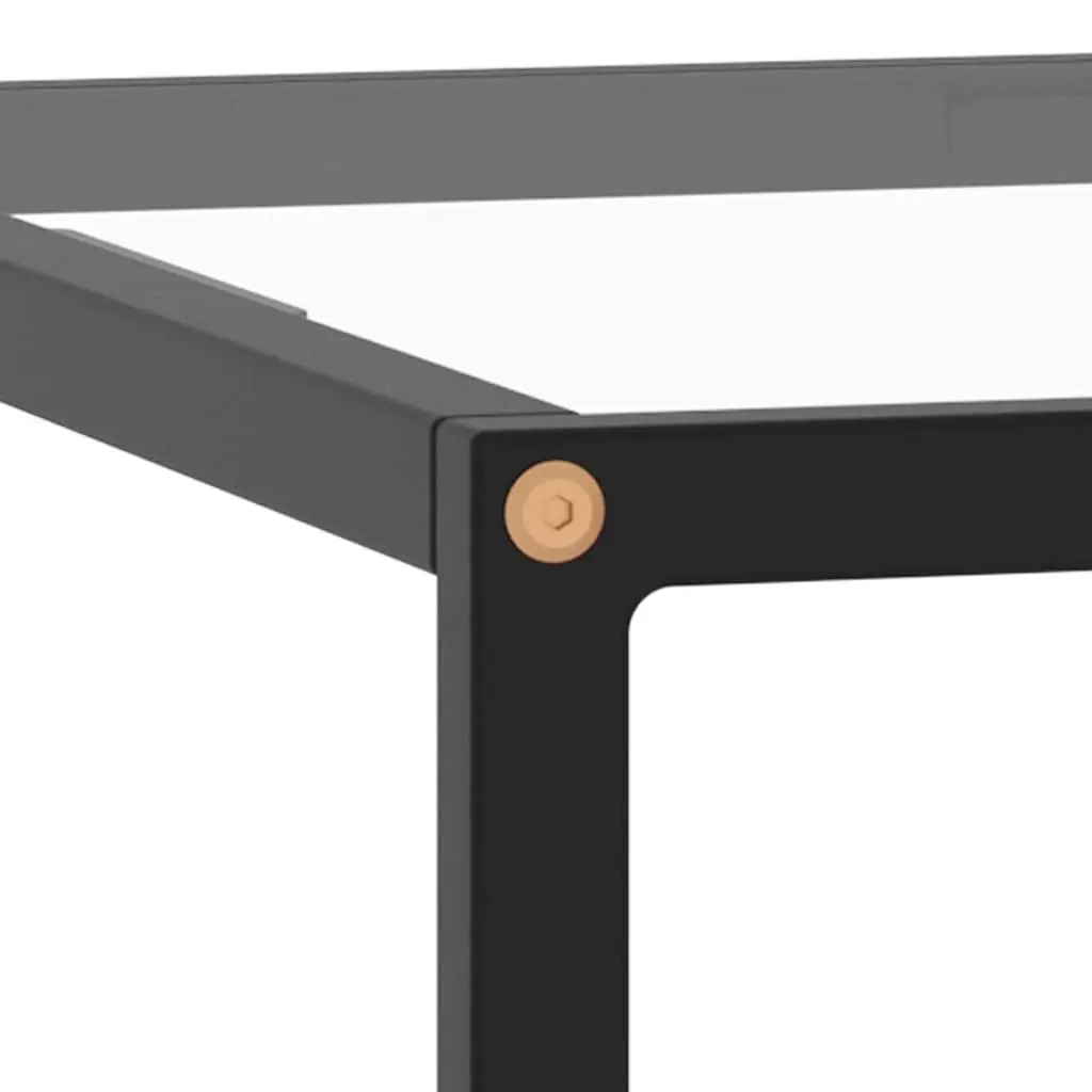 Coffee Table Black Tempered Glass Top Steel Frame 80 x 80 x 35 cm