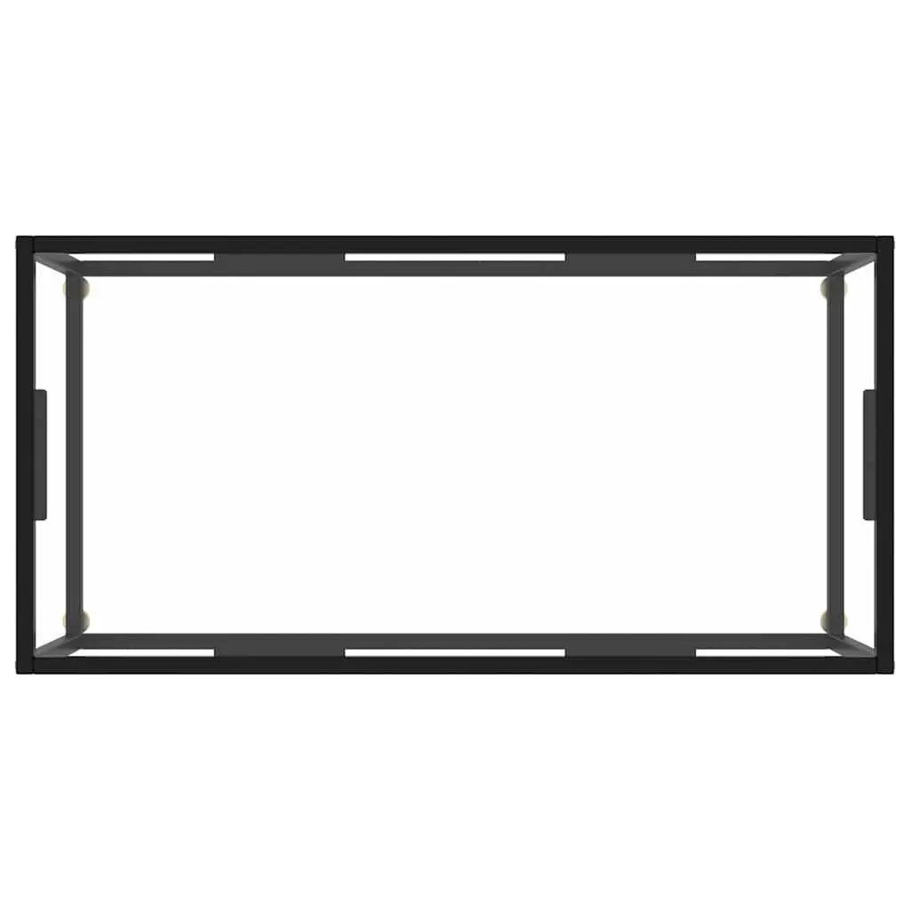 Black Coffee Table Tempered Glass Top Modern Living Room Furniture Accent Table