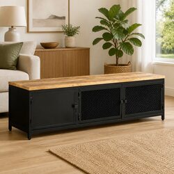 Your Perfect TV Cabinet: Black Mango Wood Design