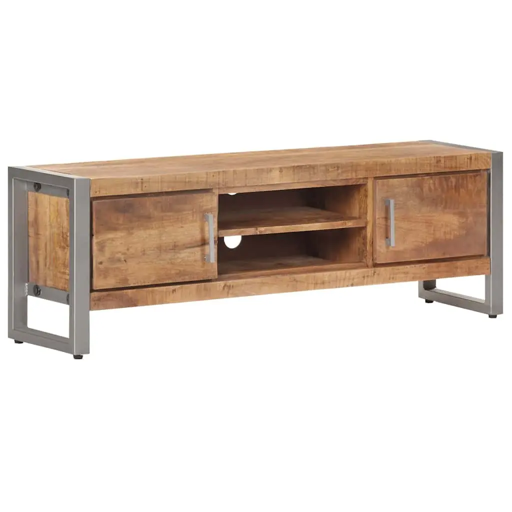 TV Cabinet Industrial Style Rough Mango Wood 120x30x40 cm