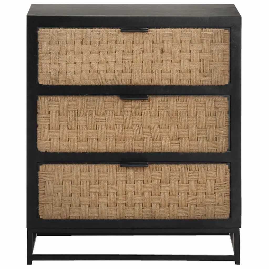Solid Mango Wood Sideboard Industrial Style 60x35x70cm