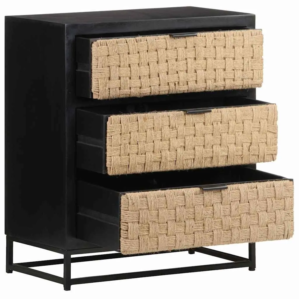 Solid Mango Wood Sideboard Industrial Style 60x35x70cm