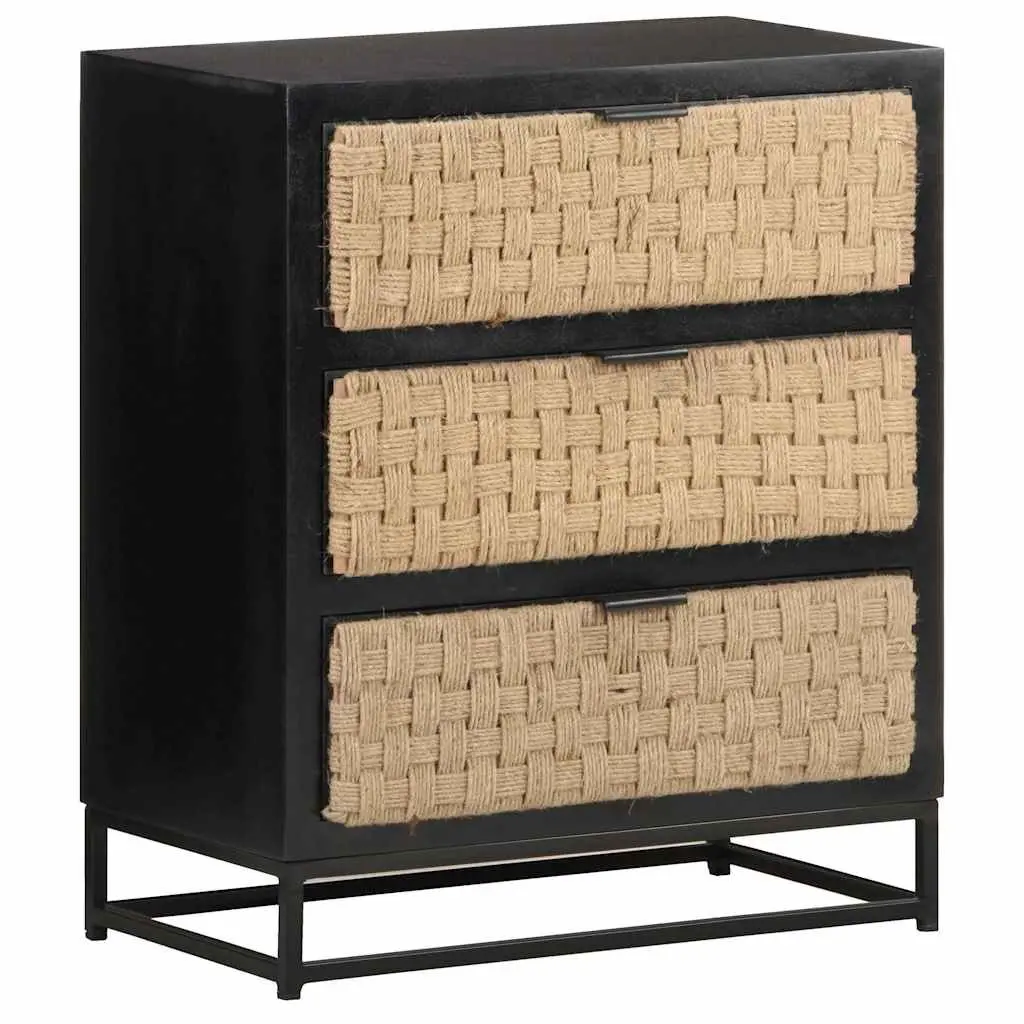Solid Mango Wood Sideboard Industrial Style 60x35x70cm