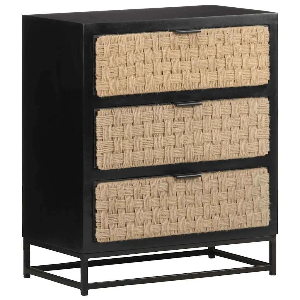 Solid Mango Wood Sideboard Industrial Style 60x35x70cm