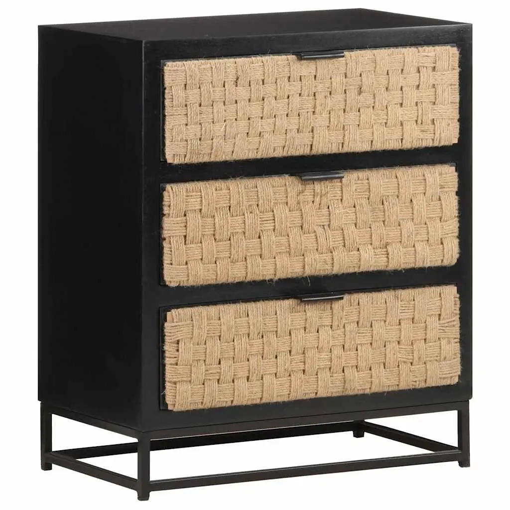 Solid Mango Wood Sideboard Industrial Style 60x35x70cm
