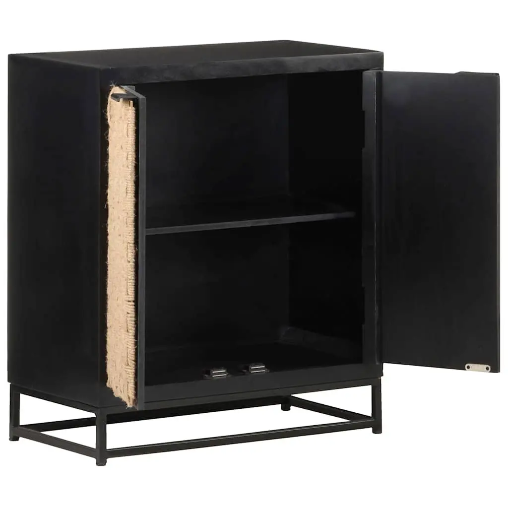 Sideboard Industrial Style Solid Mango Wood Two Door 60x35x70 cm Storage Cabinet