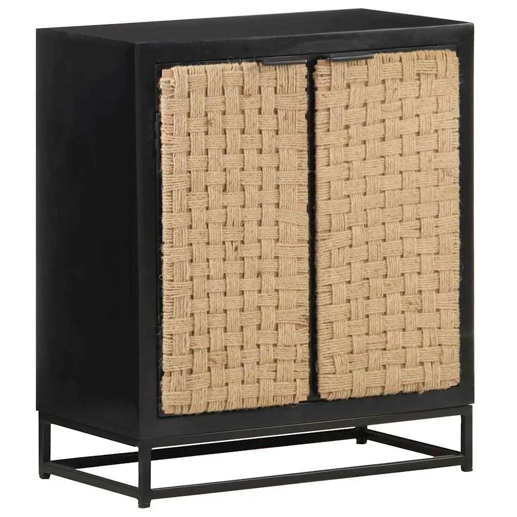 Sideboard Industrial Style Solid Mango Wood Two Door 60x35x70 cm Storage Cabinet