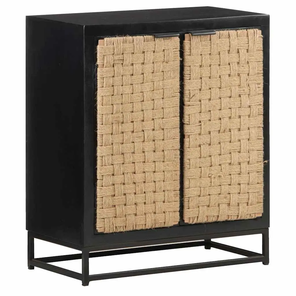 Sideboard Industrial Style Solid Mango Wood Two Door 60x35x70 cm Storage Cabinet