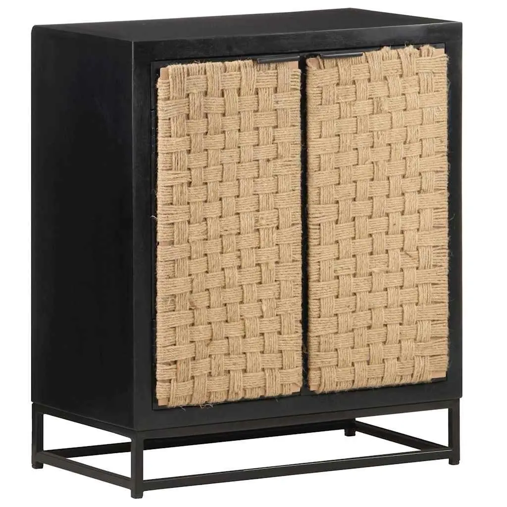 Sideboard Industrial Style Solid Mango Wood Two Door 60x35x70 cm Storage Cabinet