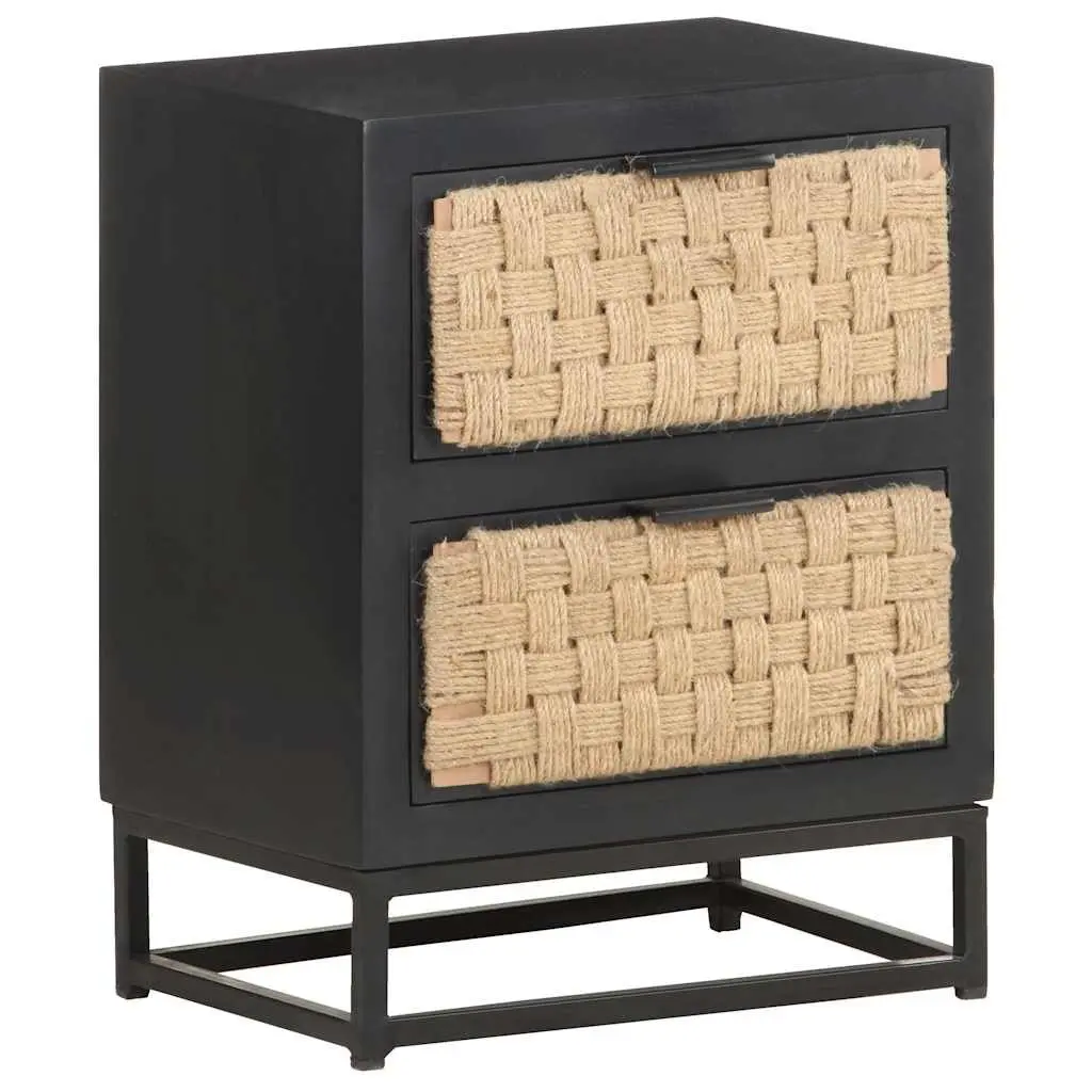 Bedside Cabinet 40x30x50 cm Two Drawer Nightstand Side Table Wood Storage