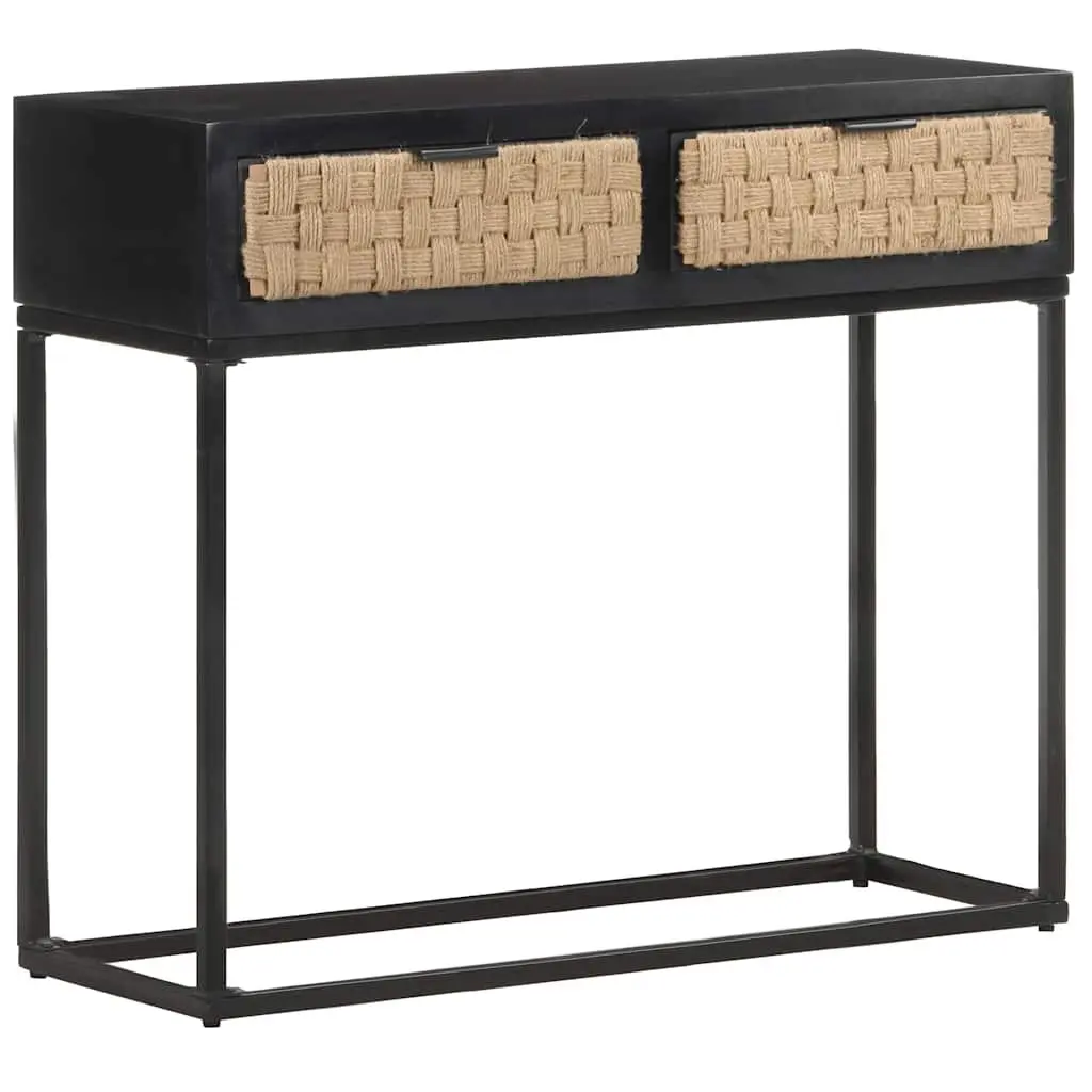 Console Table 90x35x76 cm Solid Mango Wood Storage Furniture with Drawers