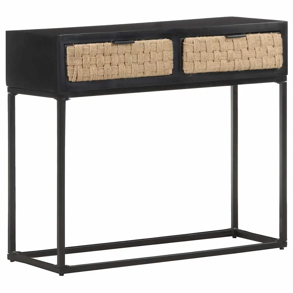 Console Table 90x35x76 cm Solid Mango Wood Storage Furniture with Drawers