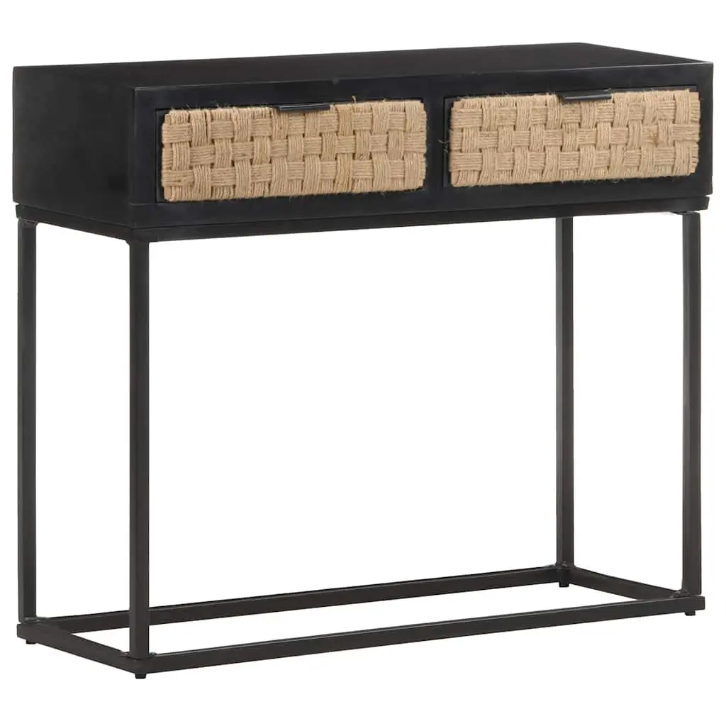 Console Table 90x35x76 cm Solid Mango Wood Storage Furniture with Drawers