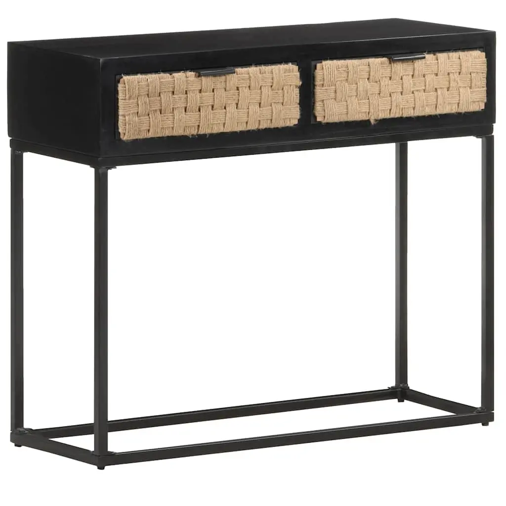 Console Table 90x35x76 cm Solid Mango Wood Storage Furniture with Drawers