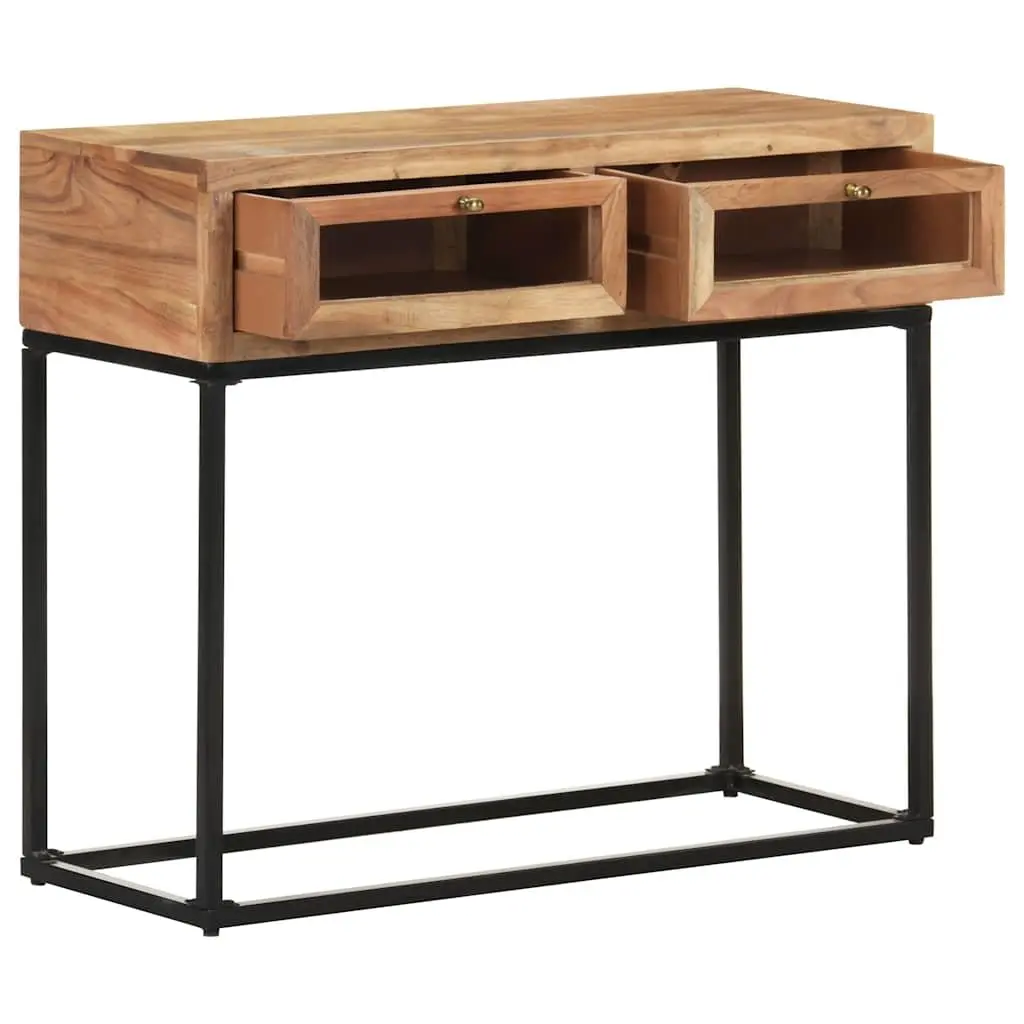 Console Table Solid Acacia Wood with Drawers 90x35x76 cm